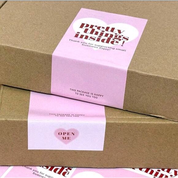 x50 "Pretty things inside"  stickers shipping supplies - Picture 5 of 5